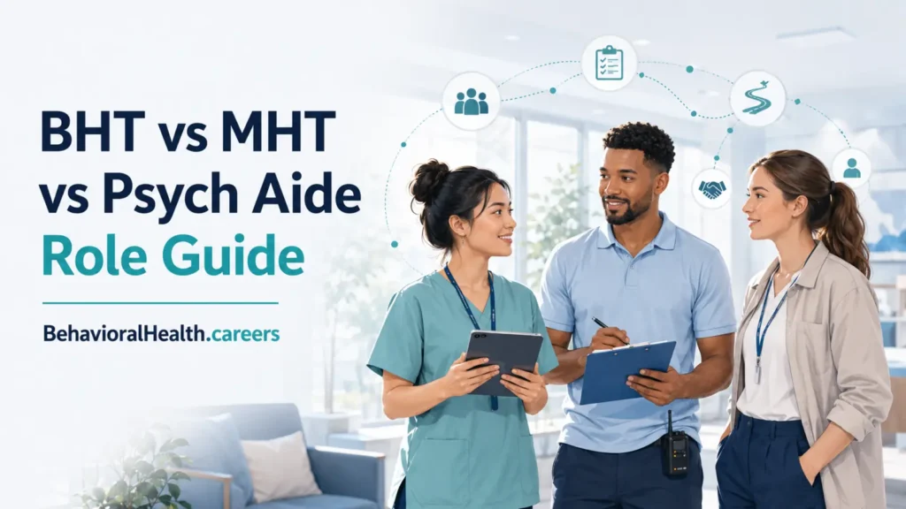 Behavioral health technician vs mental health technician vs psych aide guide from behavioralhealth.careers