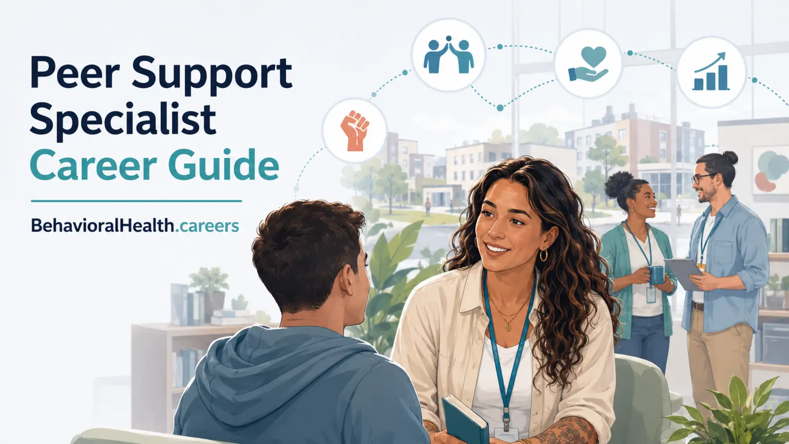 Peer support specialist career guide from behavioralhealth.careers featured image