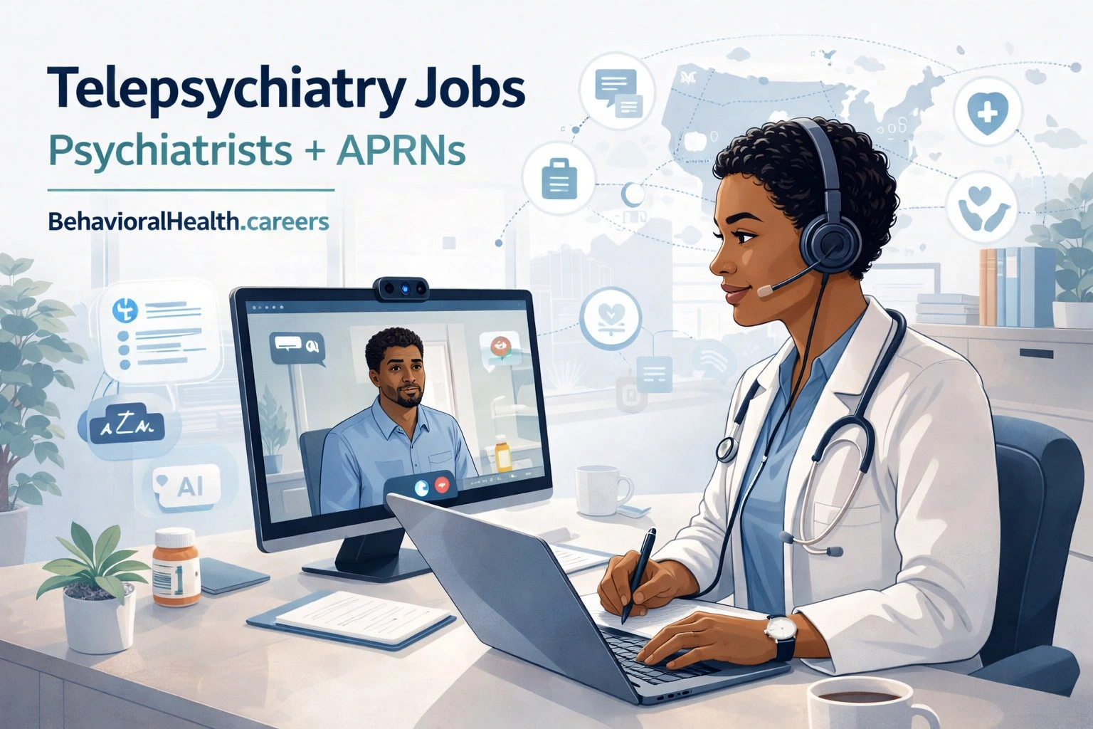 telepsychiatry jobs featured image on behavioralhealth.careers job board