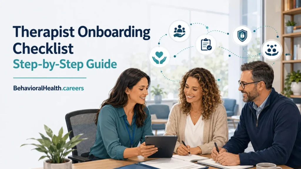 A therapist onboarding checklist from behavioralhealth.careers