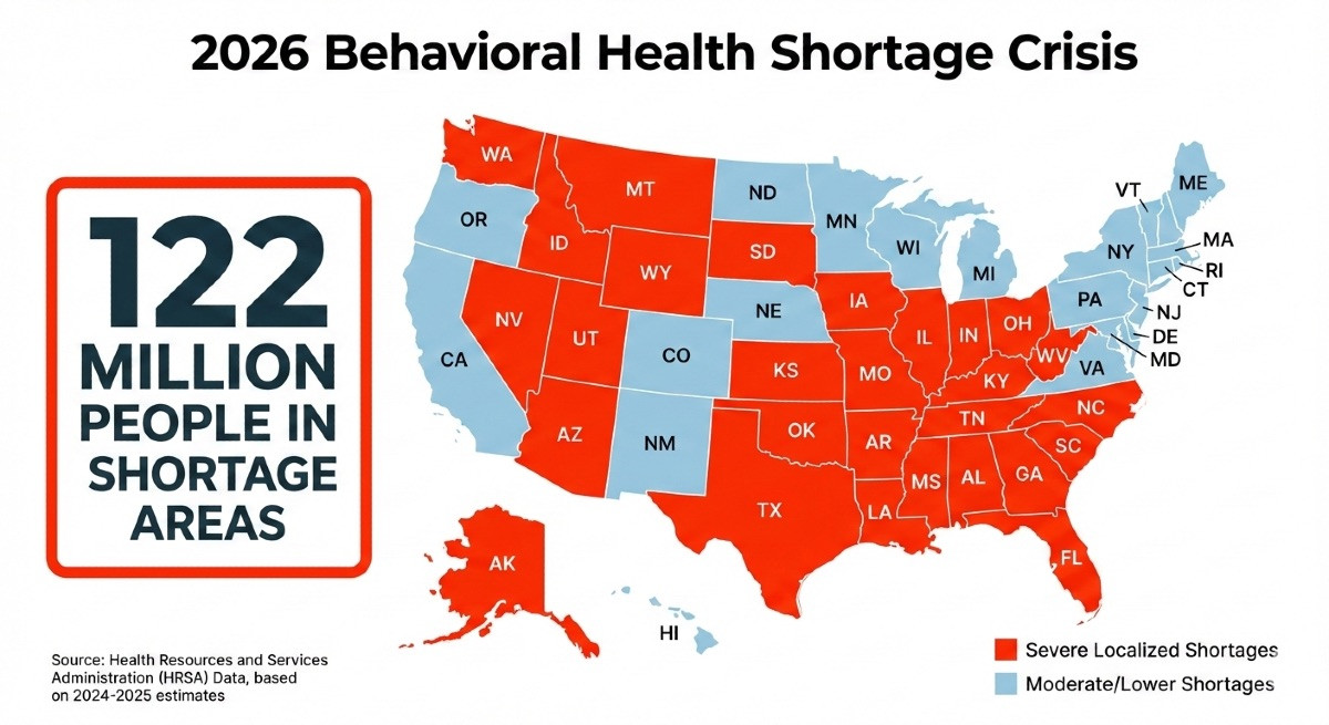 Behavioral health workforce shortage infographic