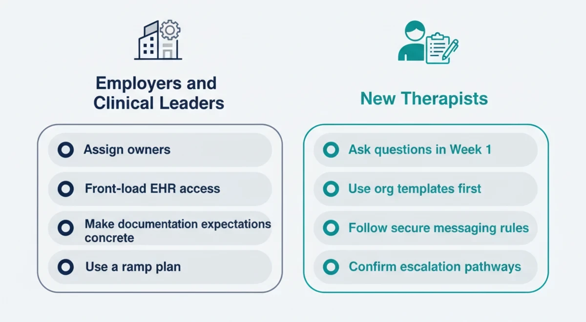 A brief therapist checklist for new hires and employers