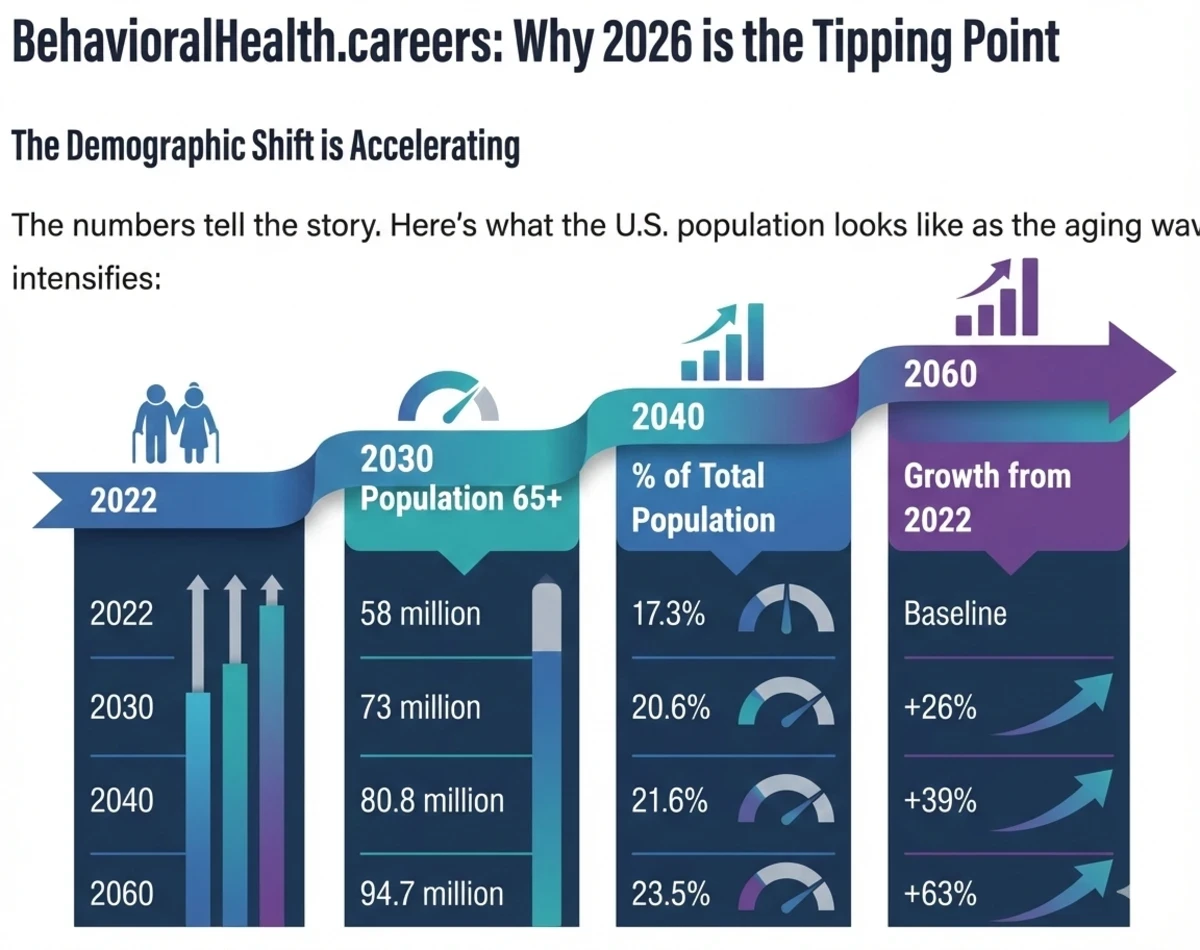 The demographics of an aging population in the US: an infographic represents the the need for geropsych professionals
