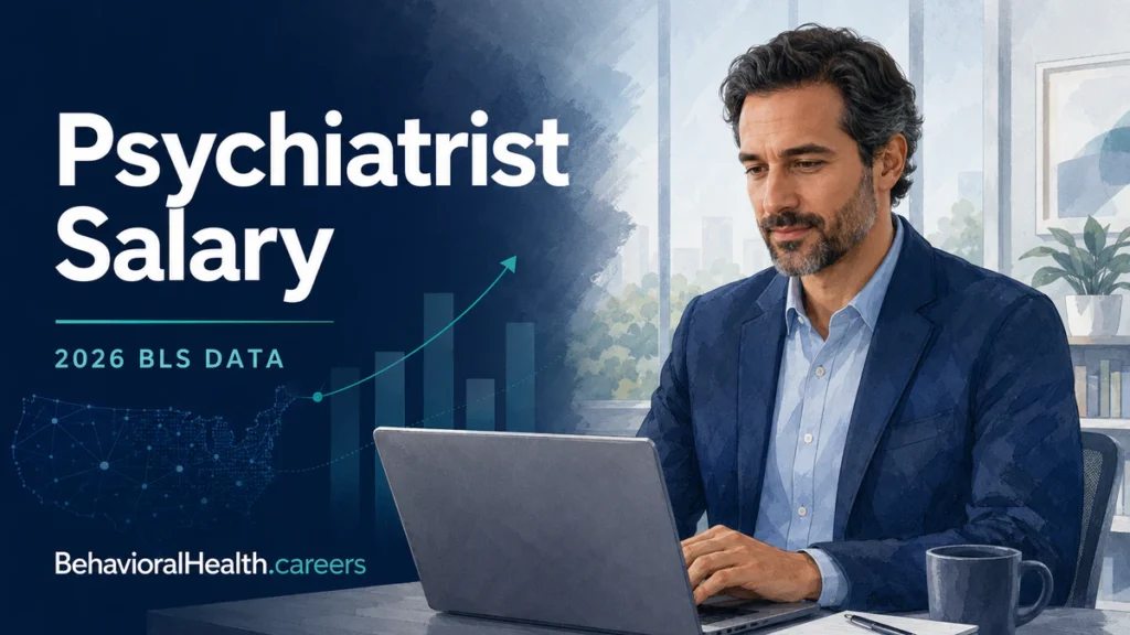 Featured image from the psychiatrist salary guide from behavioralhealth.careers